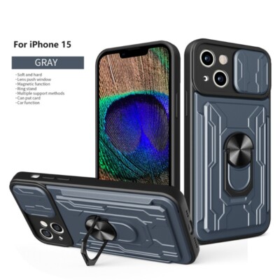 For iPhone 17e 16e 15 14 Plus 13 12 Pro Max Case Shockproof Ring Stand Cover
