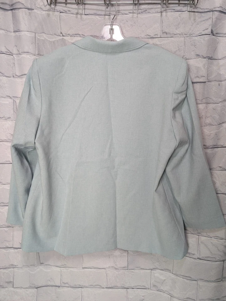 Traje Blazer Falda Para Mujer Tan Joy Vintage Espuma de Mar Verde Azulado 2 Piezas Foto 3 de 4