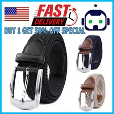 Elastic Fabric Braided Belt,Enduring Stretch Woven Belt for Unisex Men/Women/Jun