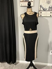 Ashley Stewart colorblock sheath midi dress sleeveless back zip unlined sz 12