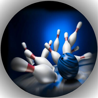 Tortenaufleger Geburtstag Tortenbild Fondant Oblate Bowling P1