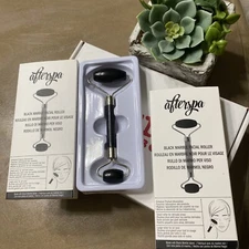 2 AFTERSPA Black Marble Facial Roller Dual-Ended (Large/Small) NIB