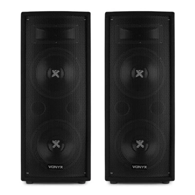 Vonyx SL28 Passive PA Speaker Pair 2 Way 1600W Heavy Duty DJ Disco System