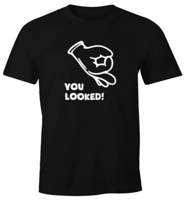 Herren T-Shirt Comic Hand Look Hole Game Fun-Shirt Moonworks 