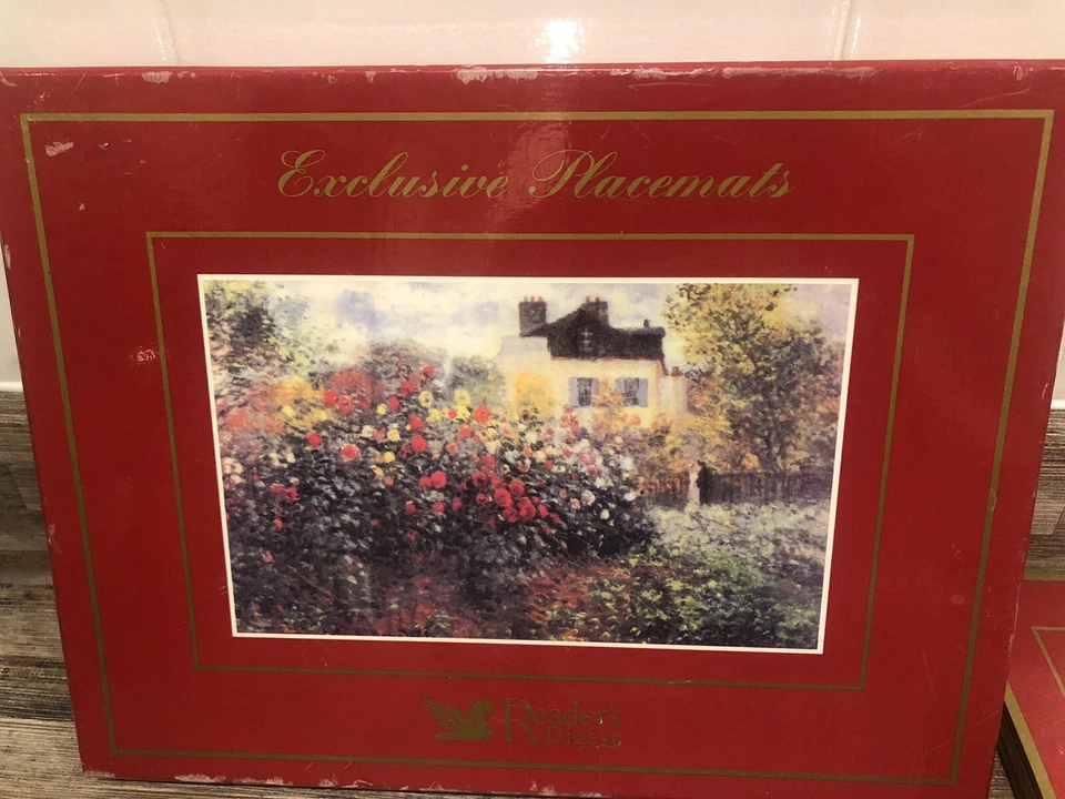Readers Digest Table Mats Claude Monet Design X 5, “Artists Garden At Argenteuil - Image 2 of 4