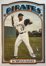 2021 TOPPS HERITAGE 1972 DIE CUT MINIS #72DC-25 Ke'BRYAN HAYES RC Rookie Pirates