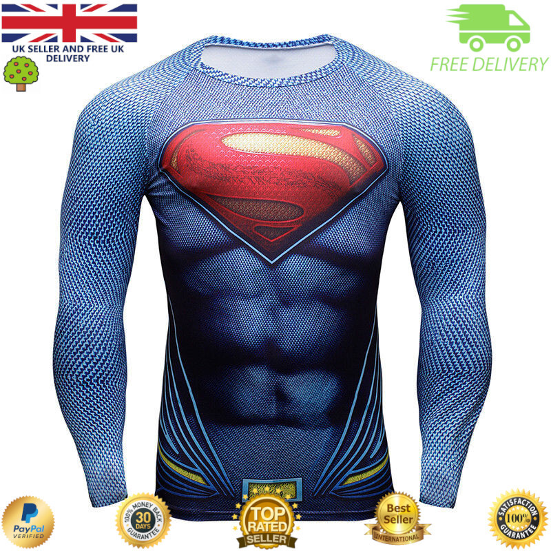 Top A Compressione Da Uomo Cross Fit MMA Ciclismo Corsa Cosplay Di Alta Qualità - Foto 12