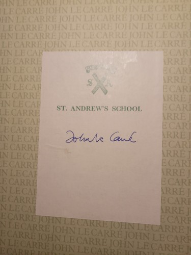 John Le Carre SIGNED the 1st 5 novels hand signed on author's school bookplate - Picture 2 of 2