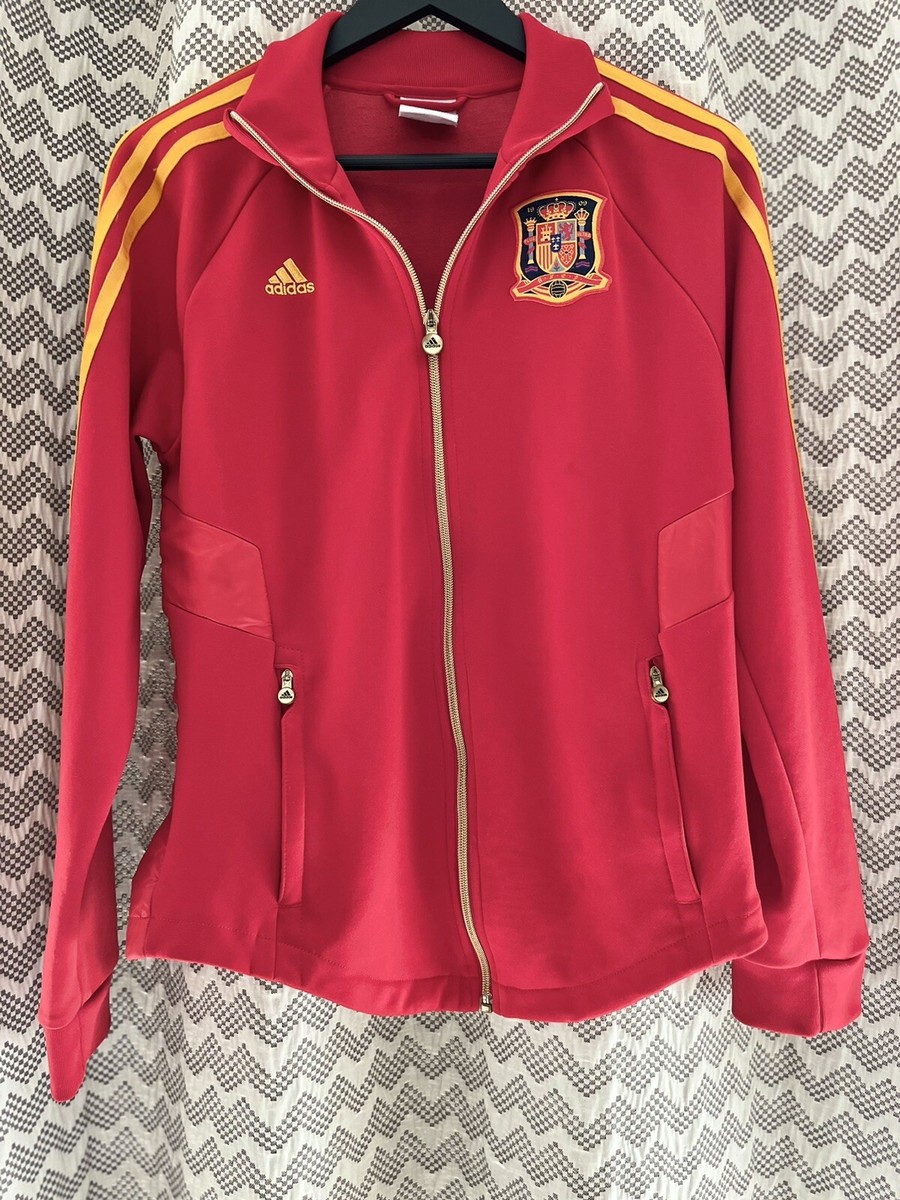 2010 ADIDAS SPAIN WORLD CUP Soccer Red NATIONAL TEAM JACKET size L