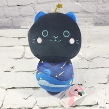 Mewaii 8 Inch Mushroom Plush Cute Black Cat Plush Pillow Soft Plushies Squish
