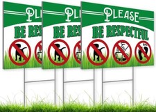 Pack of 3 Be Respectful Dog Sign 8x12 Inch Double inches, colorfull