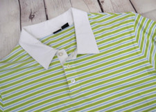 OAKLEY Men's Short Sleeve Golf Polo Shirt SIZE XL Green / White Striped