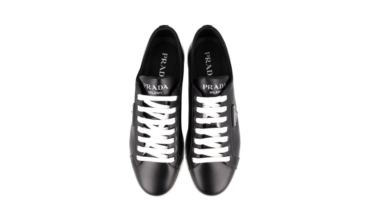 PRADA Leather Lane Downtown Sneakers - 2EE376 - Black - NEW | eBay