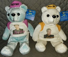 2x 2000 9" NSYNC Limited Edition JUSTIN TIMBERLAKE LANCE Stuffed Plush Dolls
