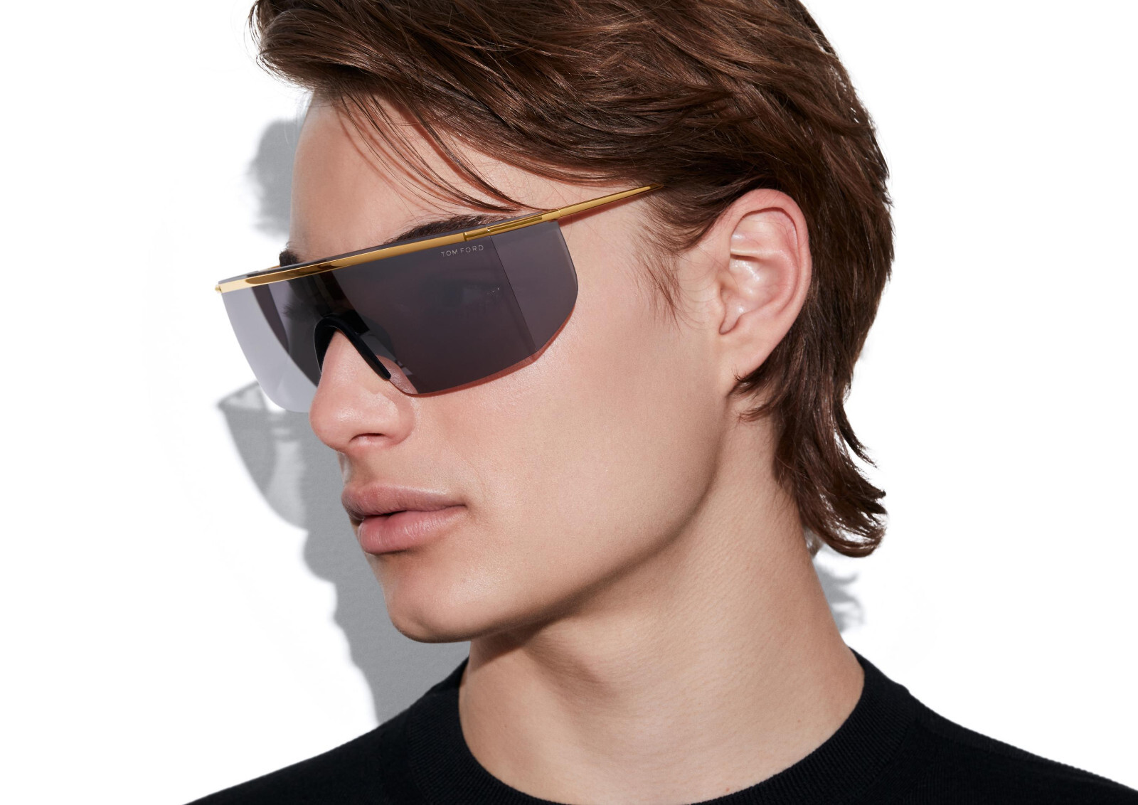 TOM FORD Shield Sunglasses PAVLOS-02 FT0980 30C Gold / Grey Mirror 150mm image 9