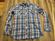Buffalo by David Bitton Shirt, Men's Size XL, Blue Red White, Plaid, Button Up