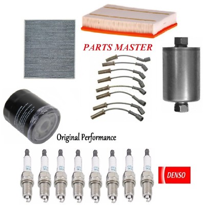Tune Up Kit Air Cabin Oil Fuel Filters Wire Spark Plug FIT CHEVROLET SILVERADO 1500 ROUND COIL; V8 4.8L; 5.3L 2000-2001