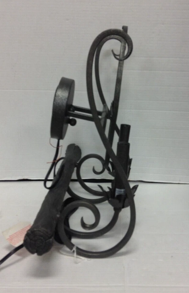 Ballard Designs Annabelle Wall Sconce Light Candle iron scroll Mirror Pewter - Image 4 of 4