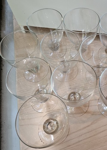 Mid-Century Clear Glass Stem Bar Glasses Set of 5 - Picture 2 of 3