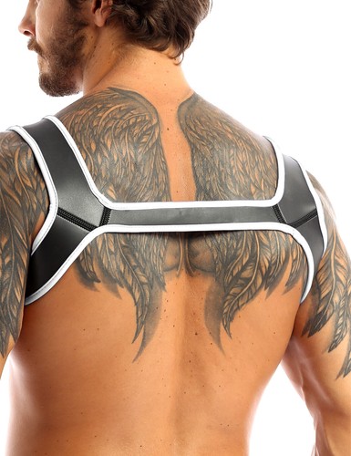 DE Herren Brust Geschirr Neoprene Harness Schulterbandage Schultergurt Clubwear - Picture 24 of 56