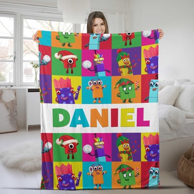 Custom Numberblocks Blanket, Personalized Numberblocks Fleece Blanket,