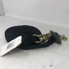 Basic Flat 1"X24' Cotton Lunge Line-Bk W/20"EB Chain,Rubber Donut