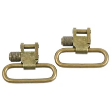 Steel Gun Sling Swivels Antique Brass Finish 1 inch and 1.25 inch Sold in Pairs