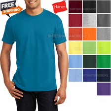 Mens Hanes Blend Tee Soft T-Shirt Dries Faster  Shrinks Less Than 100 Cotton