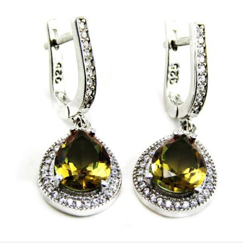 A+++ Pendientes de plata de ley 925 elegantes de sultanita de diáspora turca que cambian de color - Imagen 2 de 4