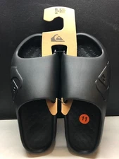 New Quiksilver Cloudbreak Black Slides Slippers Sandals Mens Sz 7 8 9 10 11 12