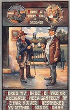 POSTCARD COMIC  BEER YORKSHIRE' THEME  HEREE TIV EVERY  TYKE OR FOREIGNER