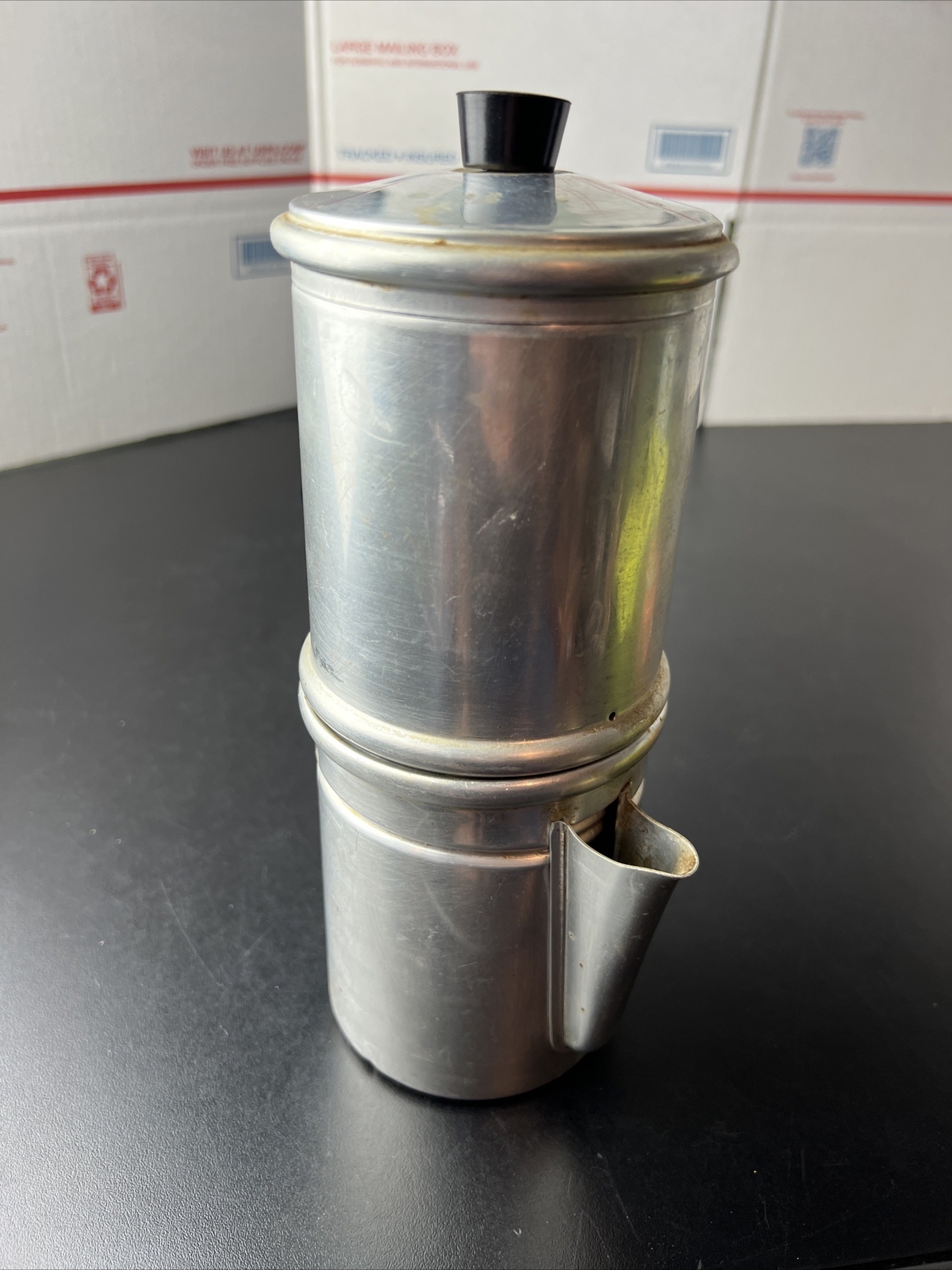 Vintage Coffee Maker Percolator Aluminum Pot Stove Top Camping Made in Italy