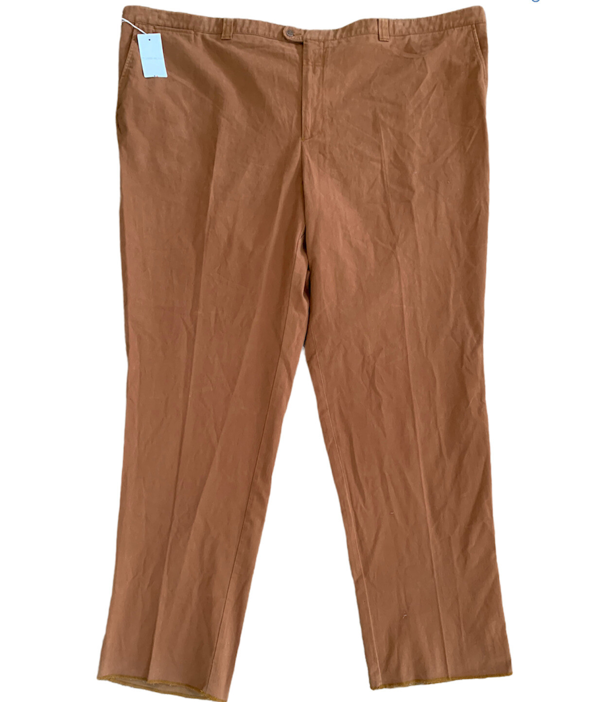 Bruno Saint Hilaire Men’s Flat Front Brown Khaki Pants NWT 60 Regular