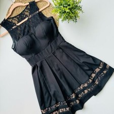 GUESS Black Lace Cocktail Fit And Flare Dress Size 0