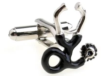 Stethoscope Cufflinks Doctor Nurse RN EMT MD Groom Dad Wedding Fancy Gift Box