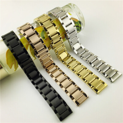 Solid Stainless Steel Band Metal Watch Strap Butterfly Buckle Bracelet 16mm-26mm