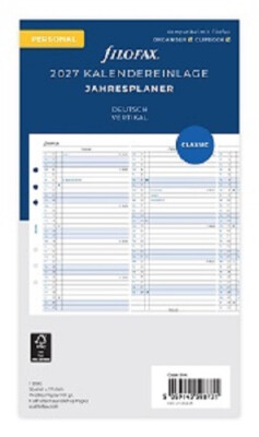 Filofax 27-68445 Personal Jahresplaner vertikal 2027