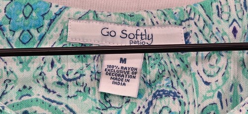 Go Softly Patio Dress Crinkled Rayon Tassle Zip Green Housedress Muumuu Womens M - Imagen 3 de 11