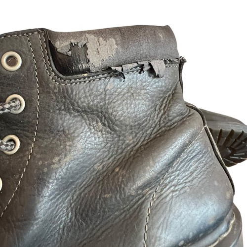 Dr. Martens 939 boots US womens 10 black leather gray lace up ankle Flawed - Picture 12 of 17