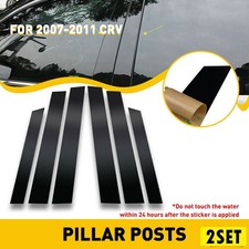 Black Pillar For Honda Posts Civic 2006-11 Set 12pcs Door Trim Cover Window Kit