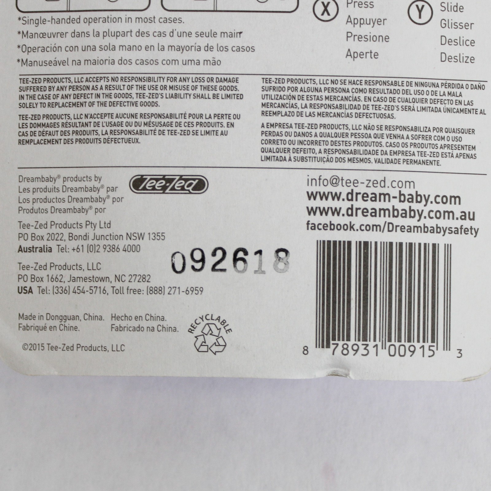 2 Pack of Dreambaby White Plastic Cabinet Sliding Locks