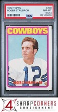 1972 TOPPS #200 ROGER STAUBACH RC HEISMAN COWBOYS HOF PSA 8 (OC)