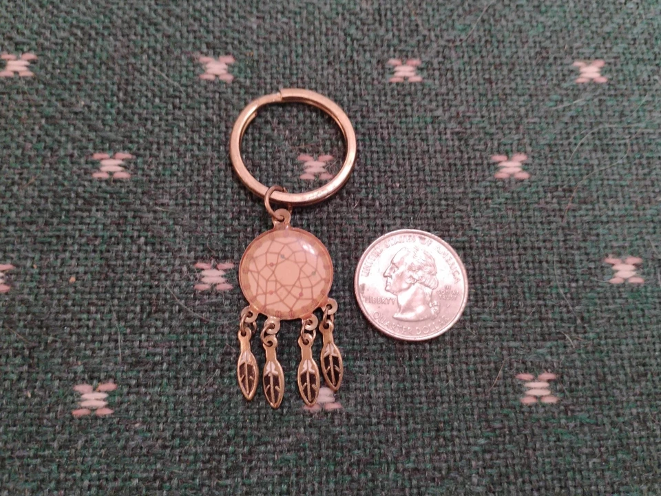 Chaveiro apanhador de sonhos vintage nativo americano bronze design exclusivo lindo - Imagem 2 de 4