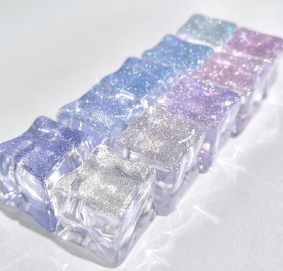 DVOK Slushy Reflective Glitter Gel Polish Ice Shards Sparkle Nail Gel K-Beauty