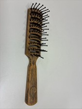 Vtg Goody USA 1980 s Vented Brush 8" Faux Wood Look Detangle Blow Dry Ball Tips