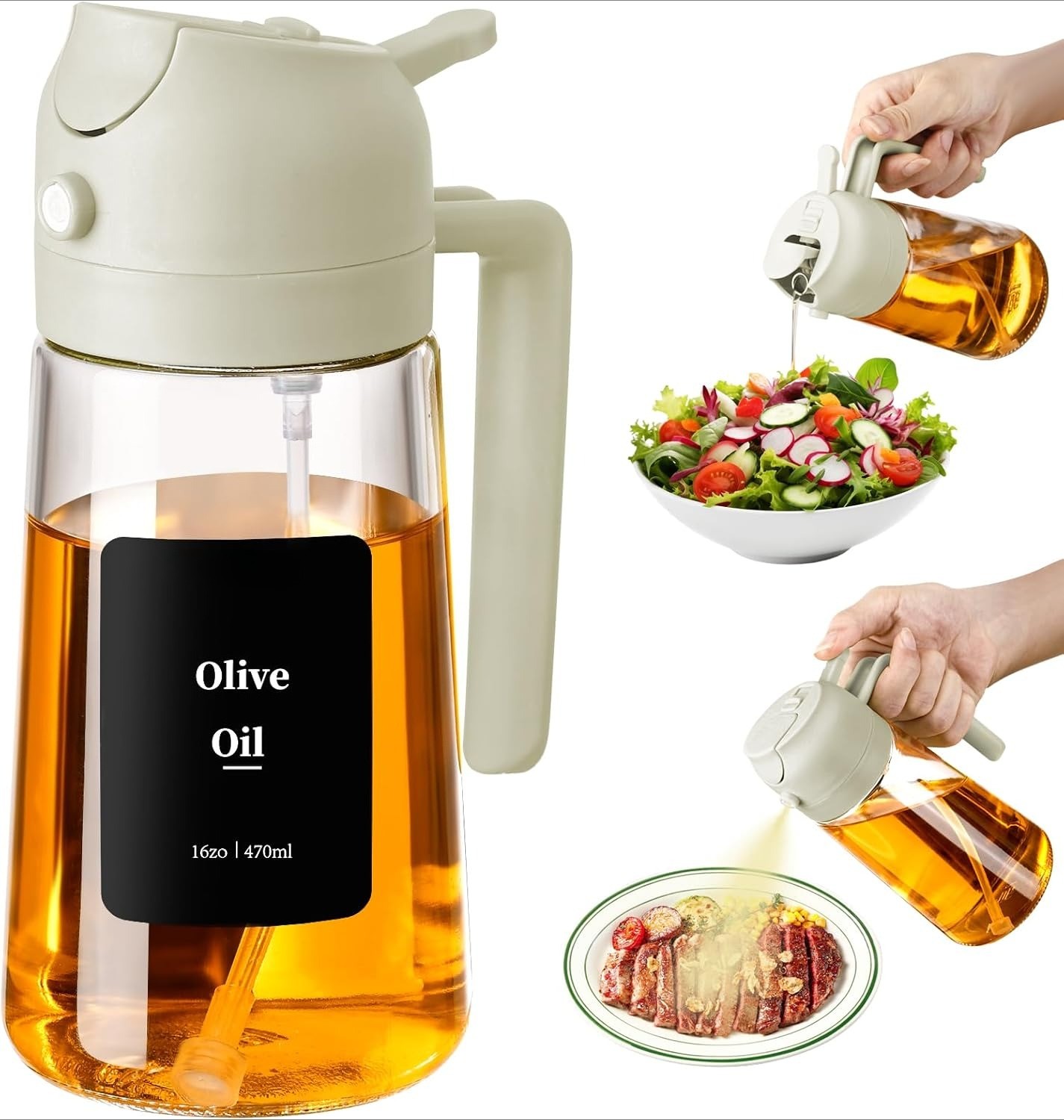 Dispenser Spray Bottle Kitchen Olive Oil Storage Jar