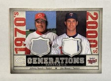 2008 SP LEGENDARY CUTS JOHNNY BENCH JOE MAUER DUAL JERSEY MATERIALS RELIC HOF SP