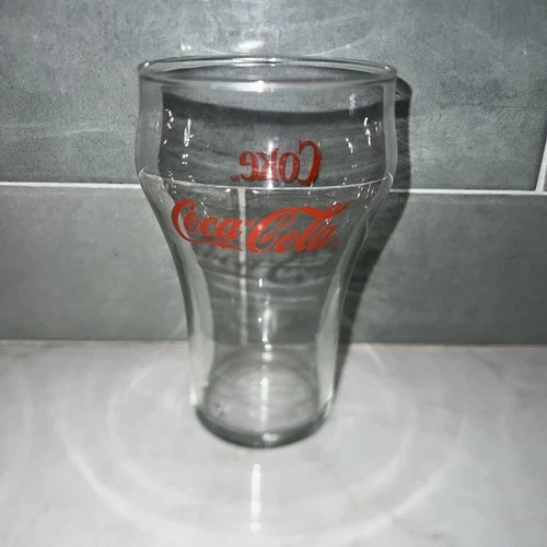 Vtg. Coca-Cola Coke Glasses with Red Lettering 5" - Lot of 4