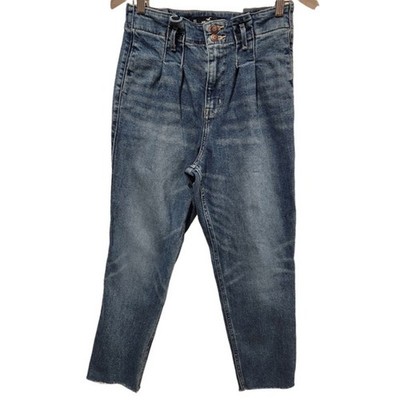 Hollister Womens Curvy Ultra High Rise Mom Paper Bag Jeans Size 5S 27x25