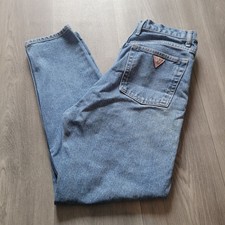 Guess Womens Vintage Blue High-Waisted Denim Jeans Size 30 Made In Mexico